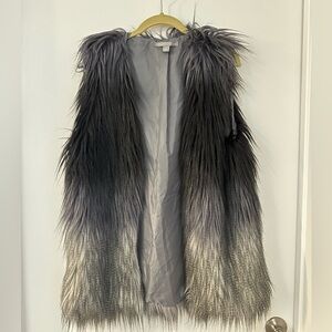 Ombré faux fur vest